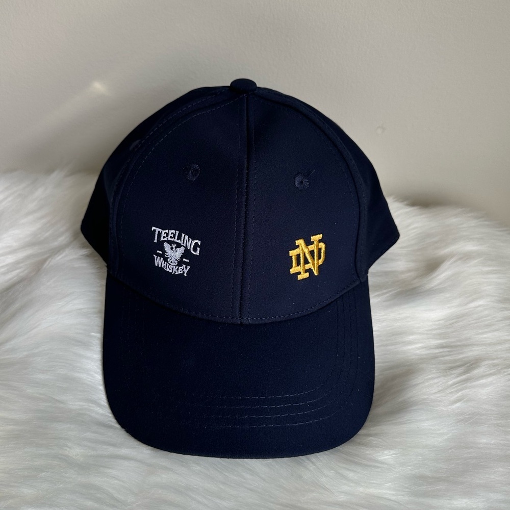 NEW UNISEX Navy Blue and Gold Notre Dame Embroidered Logo Baseball Cap - Picture 2 of 14